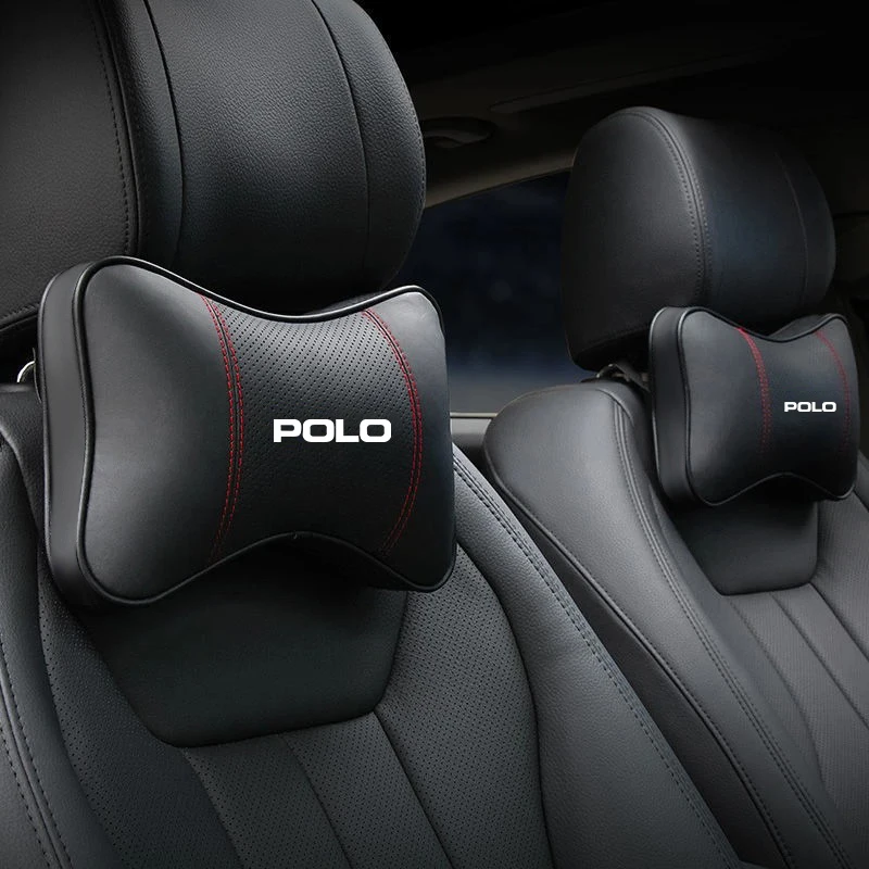 Car Headrest Neck Pillow Seat Belt Shoulder Pads Auto Travel Accessories For Volkswagen VW Polo 6R 6N 6N2 6C 9N 9N3 Rline R Line - view 2