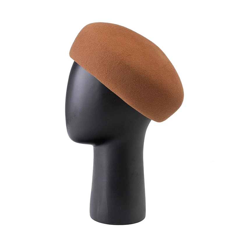 

New French Style Wool Berets for Women Felt Winter Hat Fashion Beret Hat Ladies Pillbox Hat Millinery Simple Painter Warm Hat