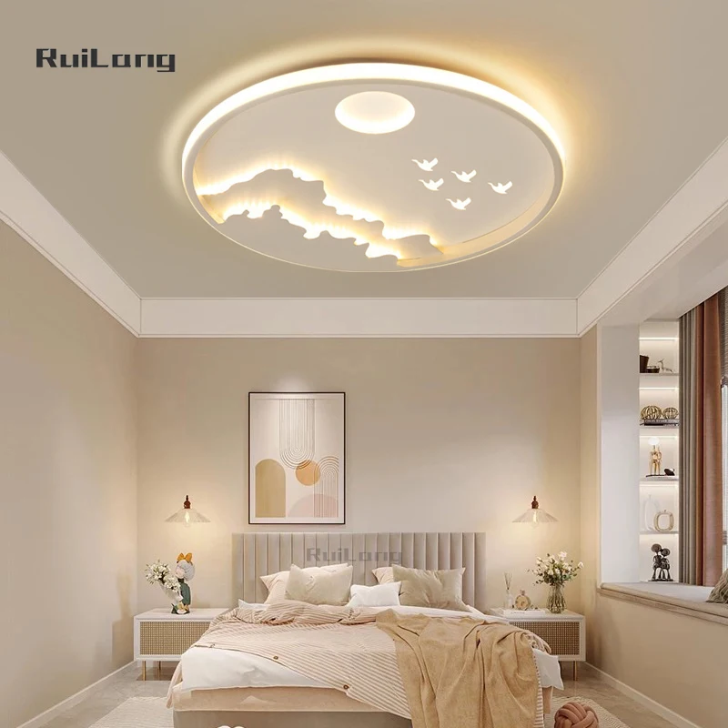 子供部屋シーリングランプ-月-雲-鳥-デコレーション-ベビーシャンデリア-キッズ寝室-男の子-女の子-保育園-プラフォン-ledシーリングライト-ランプ