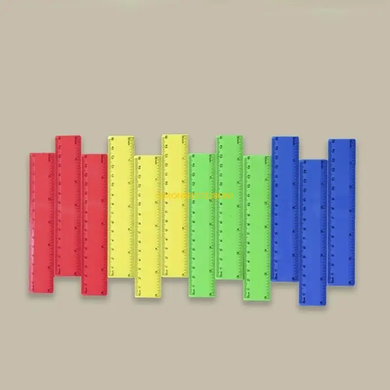 C90C 4pcs Clear Ruler Plastic Shatterprensy Ruler Set Straight Ruler Geometric Ruler School School Ruler для ученика