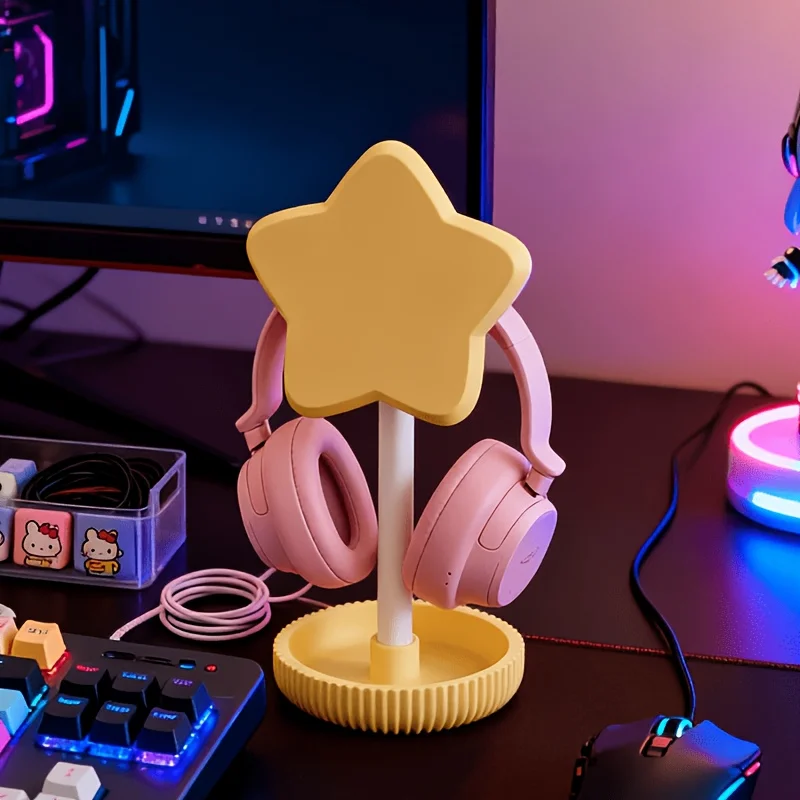 1pc Fashionable 3D Printed Headphone Stand with Stable Base,gaming Headset Stand,Minimalist Desk Accessories for Gamer Office image 4