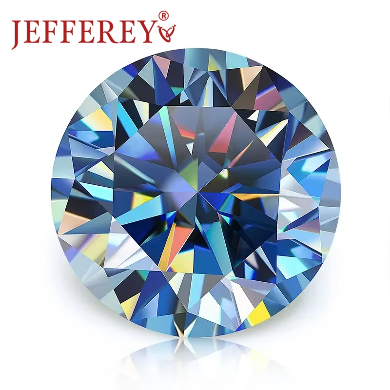 

Blue Color Moissanite Diamond Round Brilliant Cut Synthetic Loose Stone D VVS Clarity 1ct-10ct with GRA Certified Jewelry Making