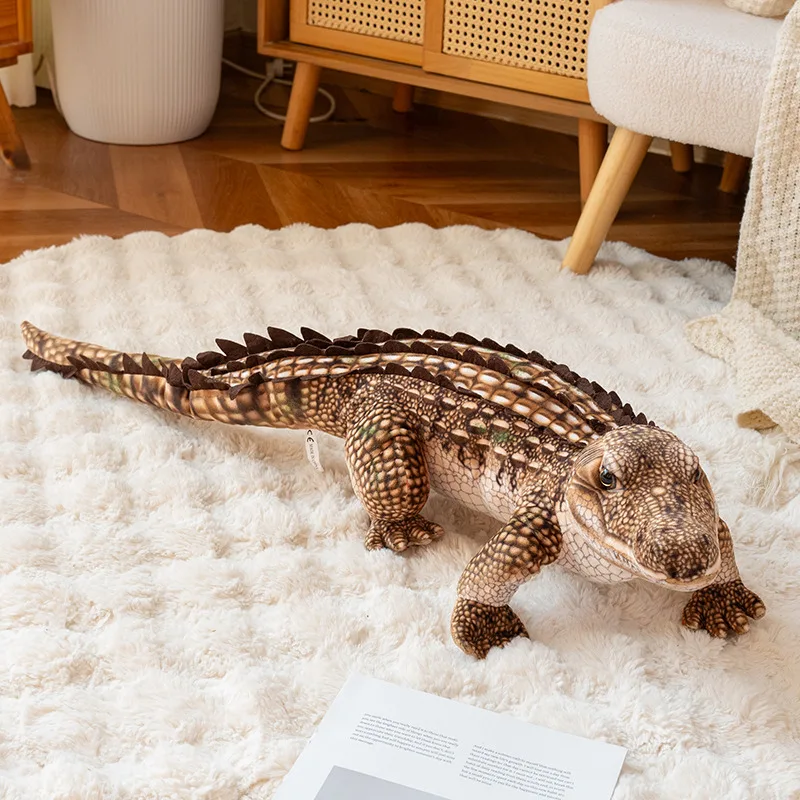 Simulation Crocodile Plush Toy Lifelike Crocodile Doll Stuffed Crocodylus Alligator Animal Plushie Crocodile Decorative Ornament