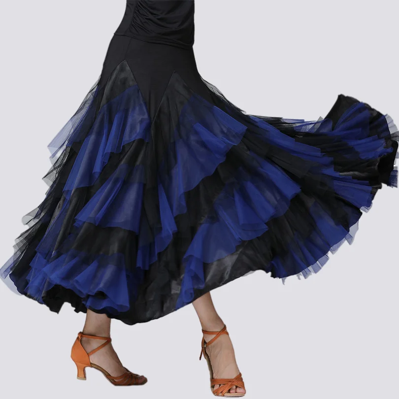 Modern Ballroom Dance Skirts Large Swing Skirts Half-length Skirts Stage Competition Suits Waltz