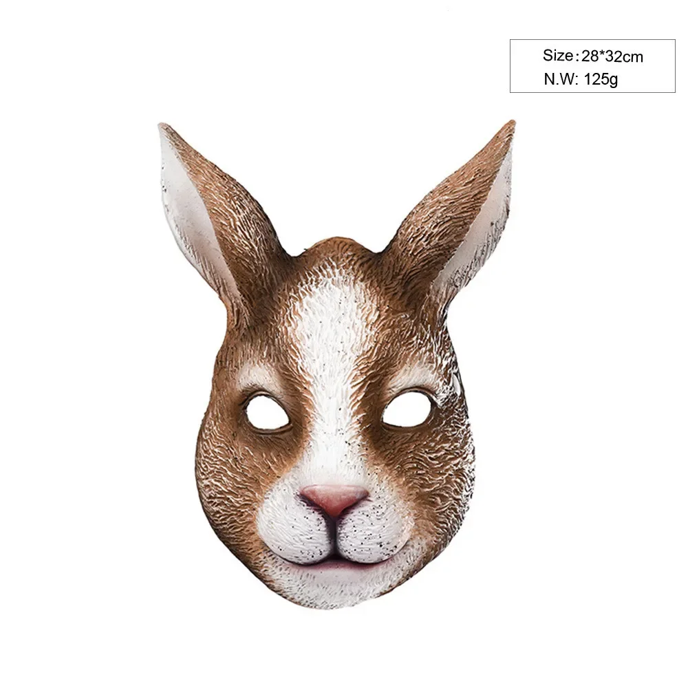 Cosplay Bunny Mask Half Face Animal White Rabbit Mask Punk Cosplay Anime Purim Easter Carnival Party Masquerade Mardi Gras Mask