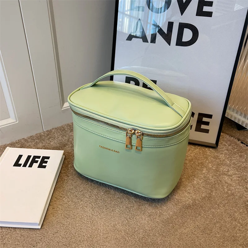 New Women's Cosmetic Bag Portable Storage Bag PU Large Capacity Tote Makeup Bag Travel Organizer Essentials Toiletry Bags