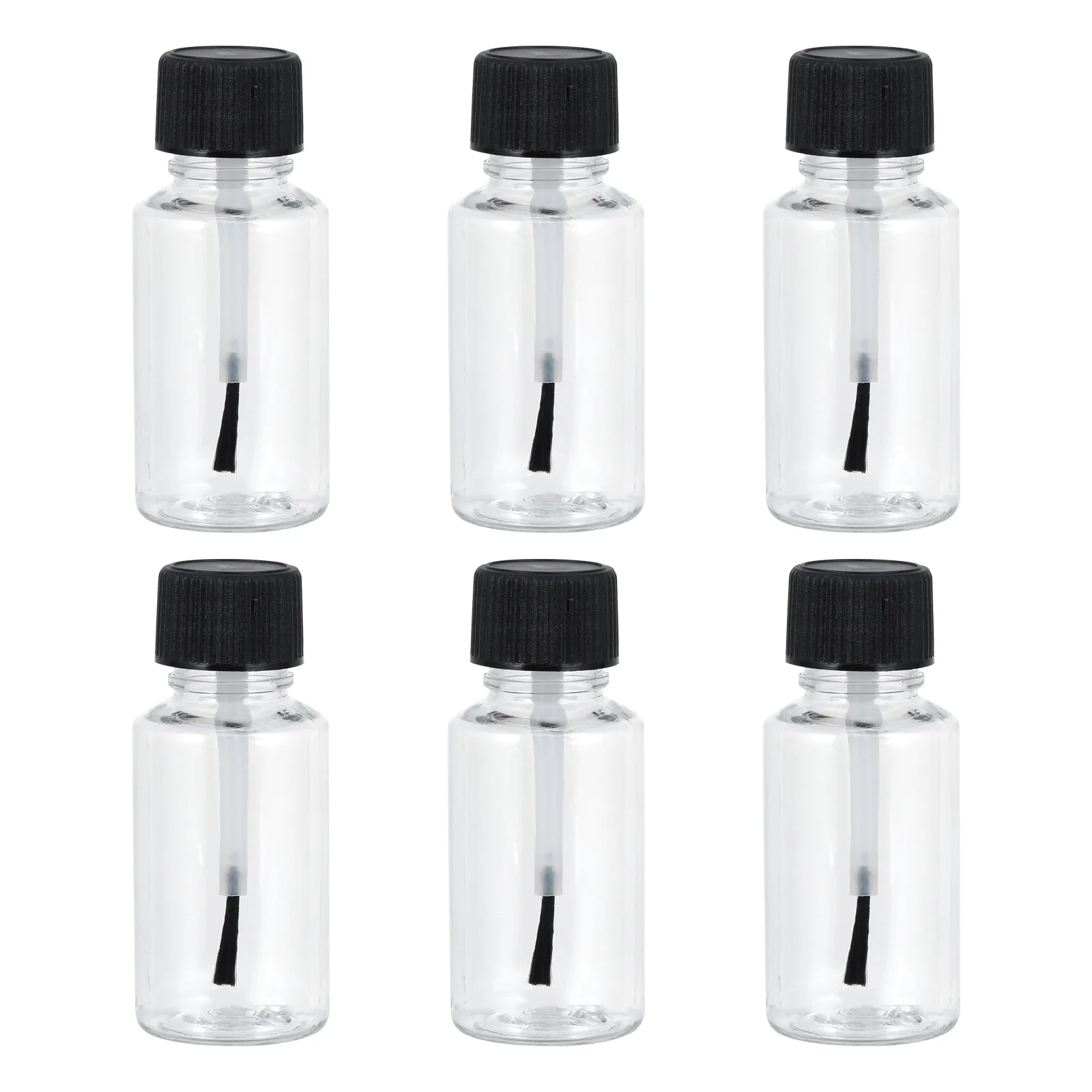 6 Pcs Nail Polish Empty Bottle Polishing Compound Gel Container Manicure Bottles Black Travel