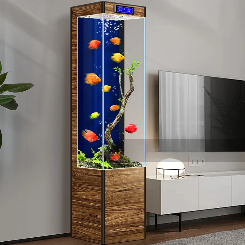 Fish Tank Living Room Glass Home Living Room Bedroom Water-free Ecological Circulation Floor Aquarium