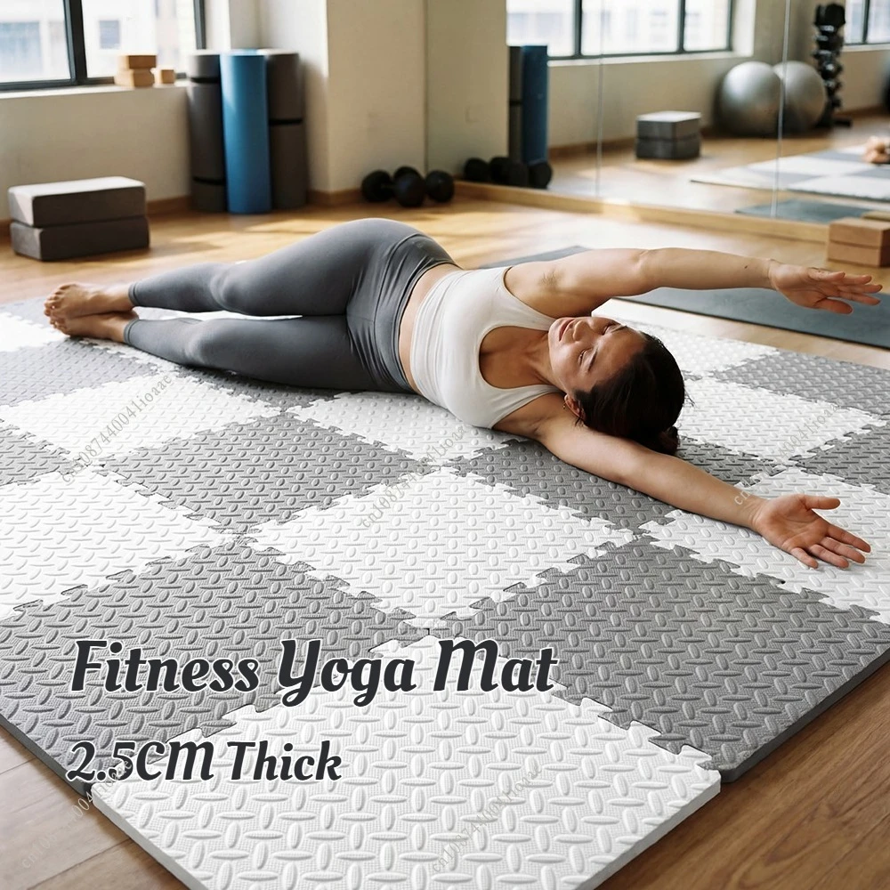 Summer Fitness Essentials - 2.5CM Thickened Interlocking Yoga Mat 4/8/10Pcs Home Gym and Yoga Equipment Protective Mat 30x30CM