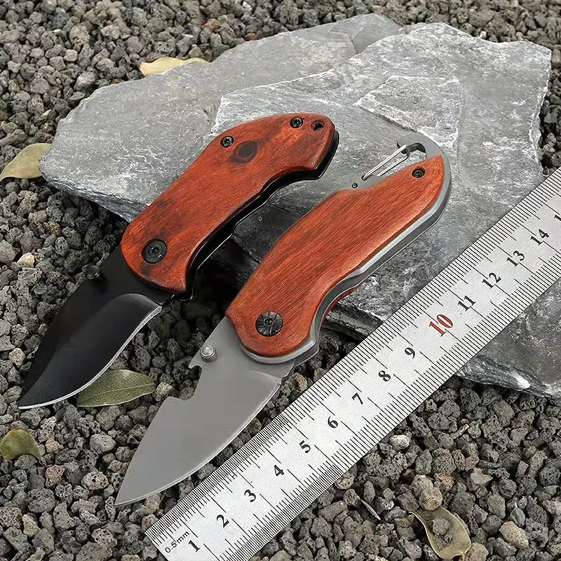 EDC outdoor portable mini folding knife, unpack key ring knife, mini self-defense knife, stainless steel folding pocket knife