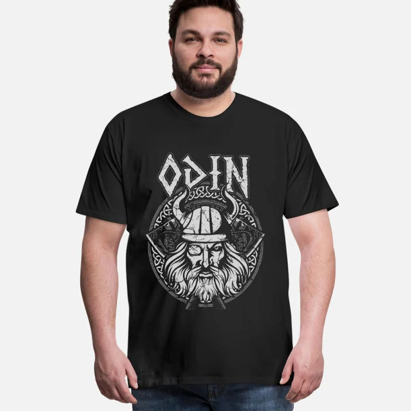 

Vikings Odin Viking 0414 Nordic Gift T-Shirt Viking Runes Norse Myths Graphic clothes All size tops S-6XL