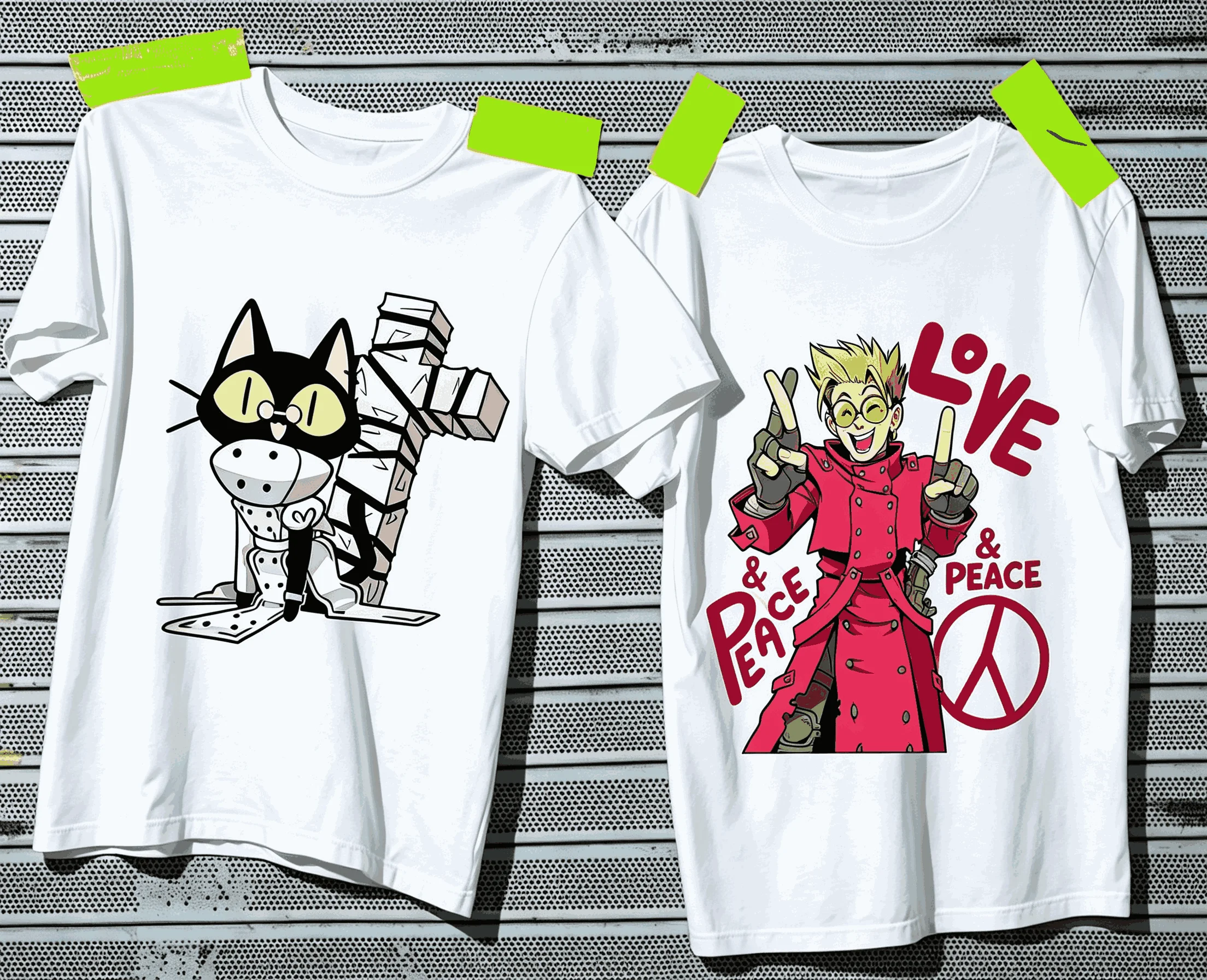 Trigun Unisex Casual Fashion T-shirt High Street Oversized Unisex T-shirt Streetwear Trendy Cotton high quality Sleeves Classic