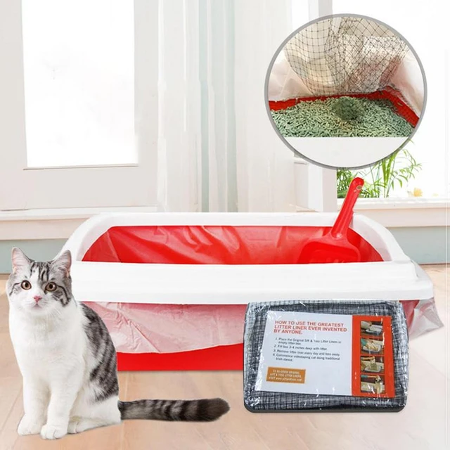 10pcs Reusable Cat Feces Filter Hands Free Pet Cat Excrement Liners with Filter Net Pet Hygienic Litter Box Liners Pet Cleaning AliExpress 15