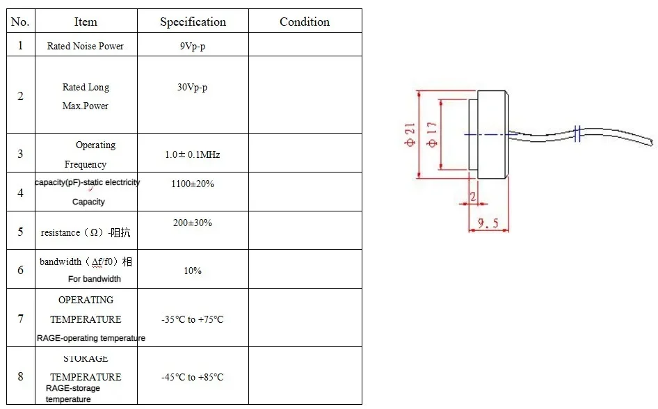 2PC Ultrasonic Flow Sensor Probe 20MM Waterproof 1MHz Piezoelectric Ceramic Transducer Pulse Signal RS485 DIY