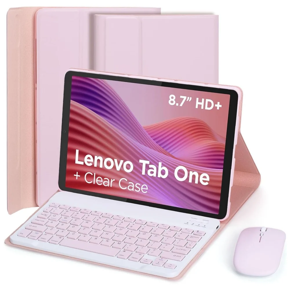Backlit Keyboard Case for Lenovo Tab One TB-305FU 8.7inch K9 8.7 Inch TB305XU 2025 Detachable Wireless Keyboard PU Leather Cover