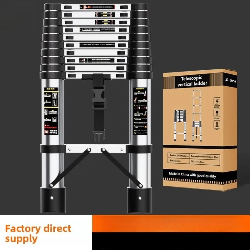 Multi Function Portable  Stainless Steel Telescoping Ladder Ladder Thickened Step Ladder Household Indoor Folding Ladder