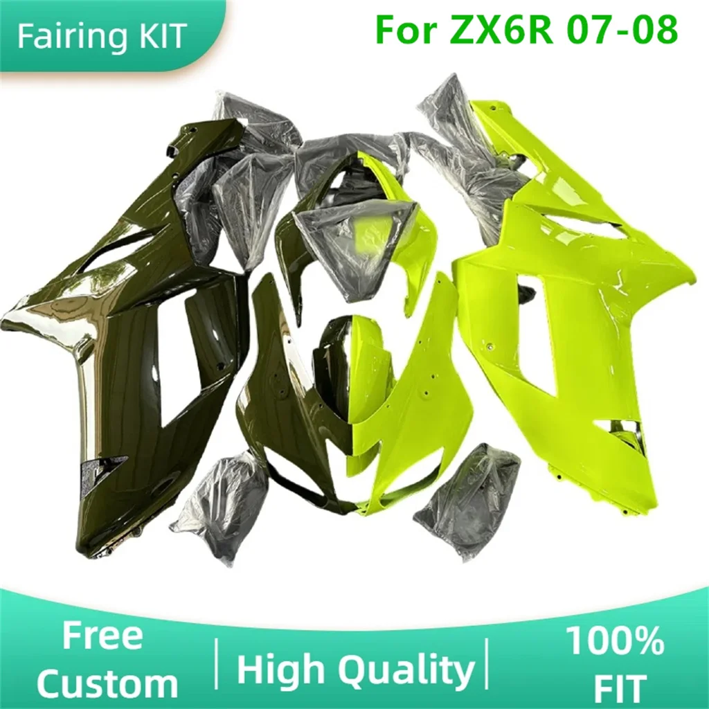

Painted Motorcycle Fairings Kit for Kawasaki ZX-6R 2007 2008 ZX6R 636 07 08 Sportbike Body Rebuild Street Sport Bodywork Parts