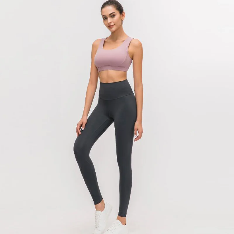 Legging preta de couro elástico de 4 vias para mulheres, calça esportiva, moletom fitness, 21 cores