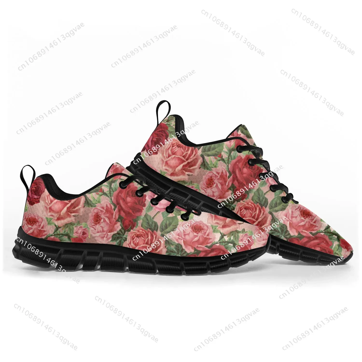 Rose Pattern Sports Shoes Mens Womens Teenager Kids Children Customized Sneakers Casual Tailor-Made Shoe High Quality Couple