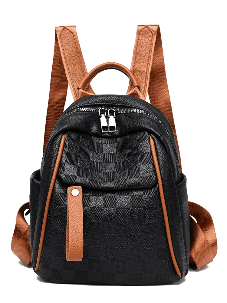 Orange Rucksack Neue Licht Luxus Einfache Kontrast Farbe Modische Gewebte Muster Reise Für Frauen Multifunktionale Mama Tasche