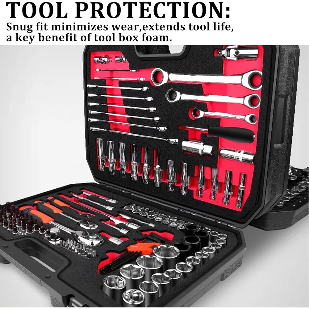 TFTP-6 Confezione di inserti in schiuma per cassetta degli attrezzi per custodie, 18 x 12 x 1,5 pollici Liner per cassetta degli attrezzi Fogli in schiuma di polietilene, organizer per cassetta degli attrezzi