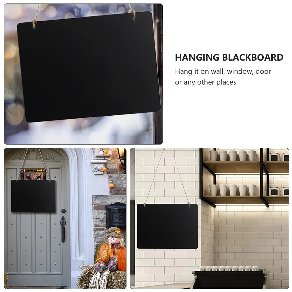 2 قطعة علامة السبورة الخشبية سبورة صغيرة معلقة مع الحبل لتزيين نافذة الحائط رسالة رسم استخدام الرسوم المتحركة #3