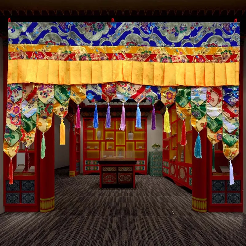 Buddha hall Temple decoration Buddhism family  Embroidery wall Hanging Shrine buddha god curtain Altar Enclosing curtain