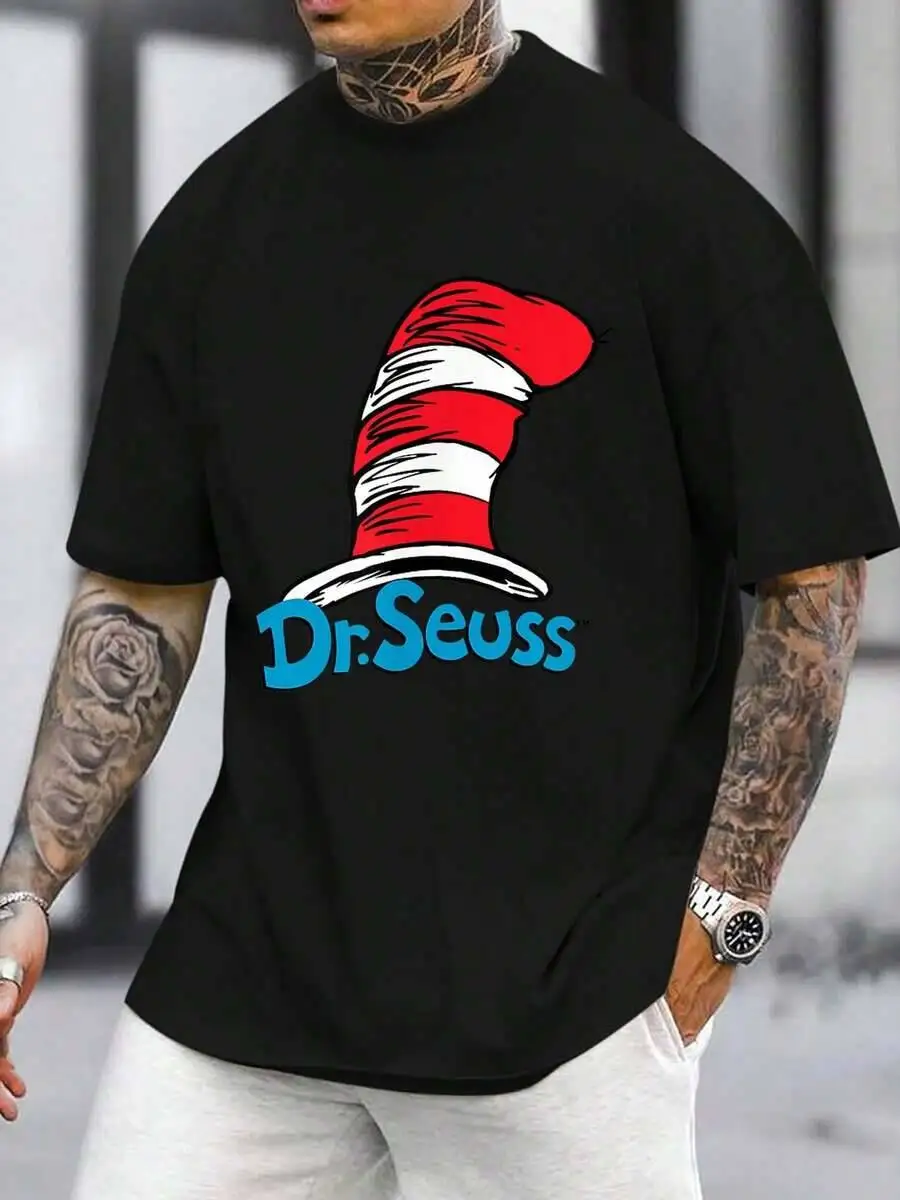 Dr. 1Seuss Hat Classic Minimalist Iconic Character Cute Graphic Tee Soft Comfortable Everyday Wear T-Shirt For Men Women 100%