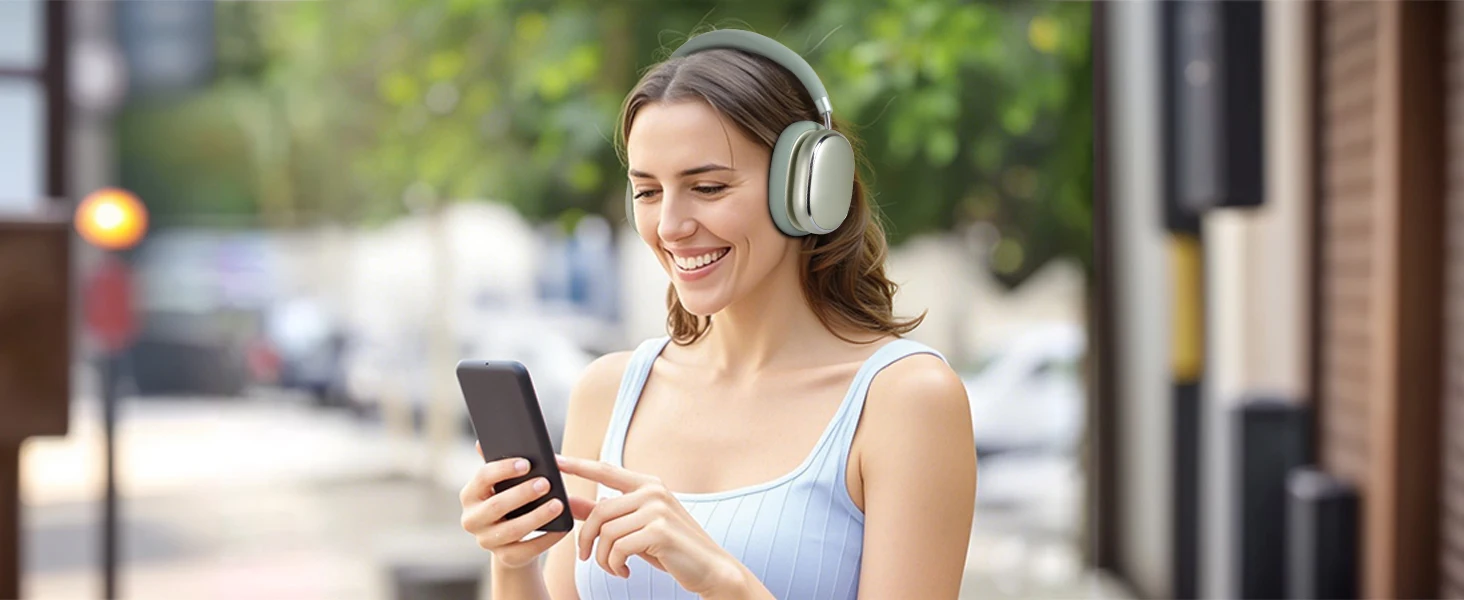 Hybride Kopfhörer mit aktiver Geräuschunterdrückung und Knopfsteuerung, 65 Stunden Spielzeit, Over-Ear-Kopfhörer, kabelloses Bluetooth 6.0, hochauflösendes Audio – Detail 13