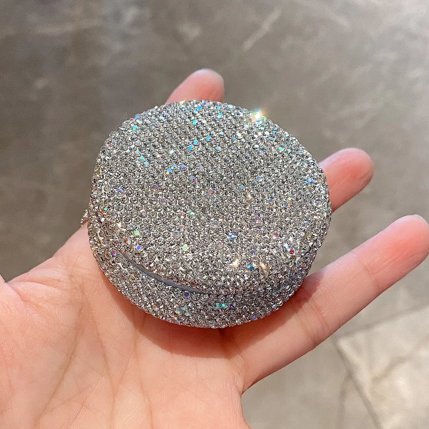 

Empty Air Cushion Puff Box Rhinestones Powder Sponge Portable Cosmetic Makeup Case Container for BB Cream Foundation Organizer