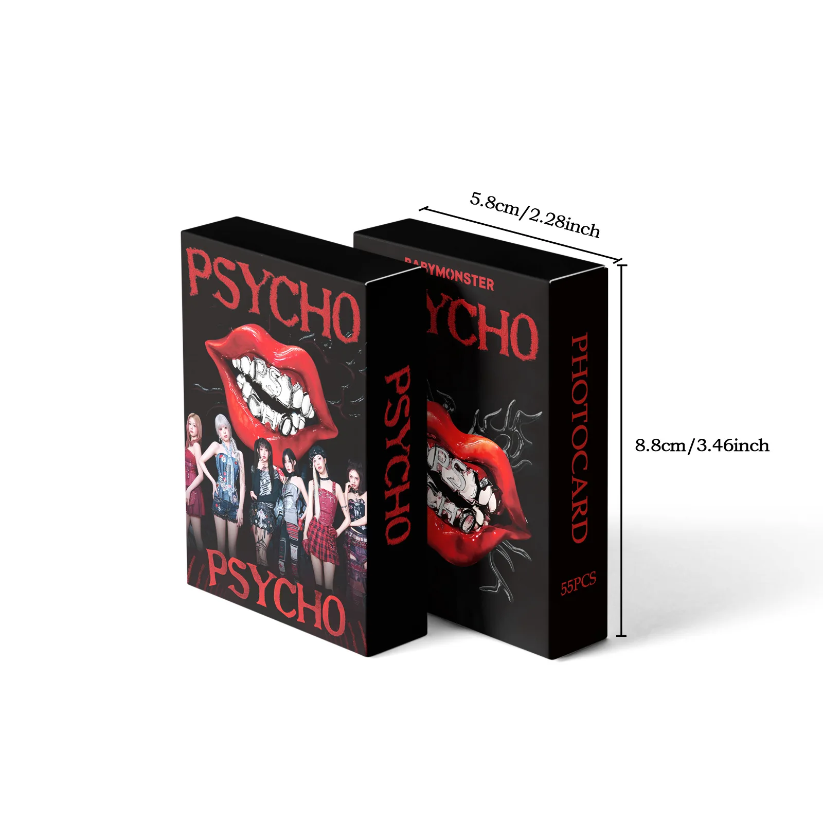 55개 베이비몬스터 신상 앨범 PSYCHO 로모 카드 WE GO UP HD 인쇄 포토카드 루카 아현 아사 치키타 파리타 팬 선물