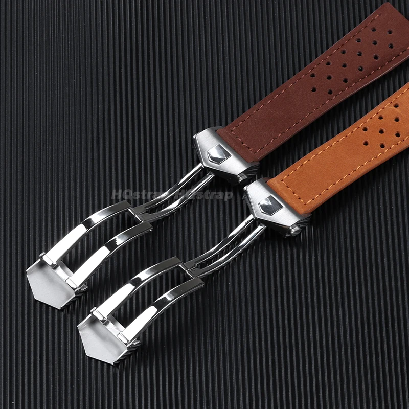 Genuine Leather Strap 20mm 22mm 24mm Cow Watch Band for Tag Heuer for Carrera Series Wristband Universal Sport Soft Bracelet