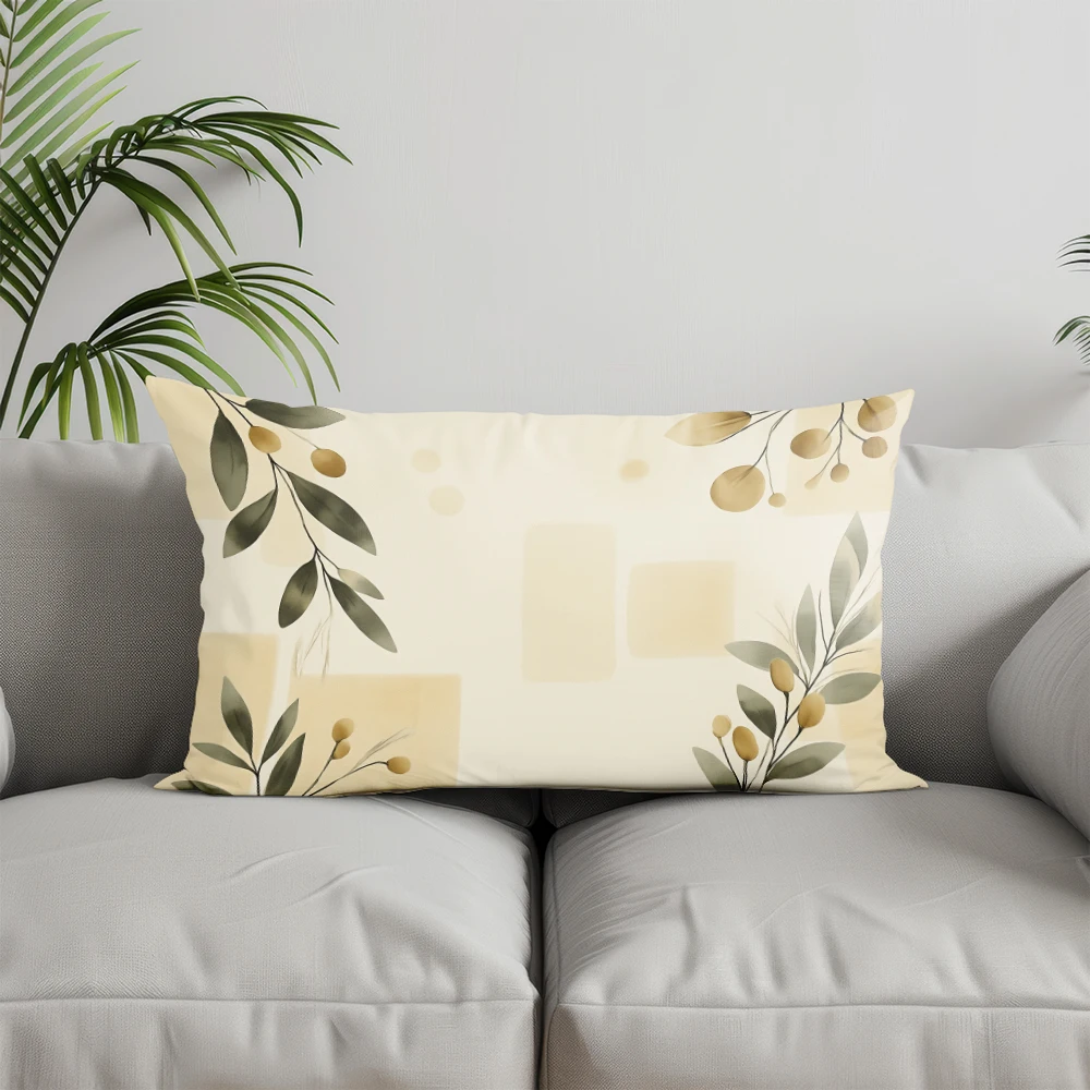 ديكور المنزل ورقة فرع نمط وسادة مستطيلة مناسبة ل أريكة غرفة نوم سيارة وسادة غطاء وسادة مستطيلة الظهر وسادة