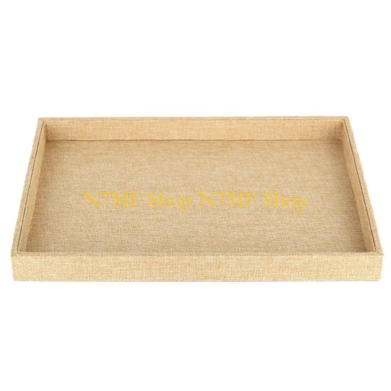 

N7MF Многофункциональный бежевый бархатный штабелируемый лоток для ювелирных изделий с подвеской, шкатулка для хранения изделий,