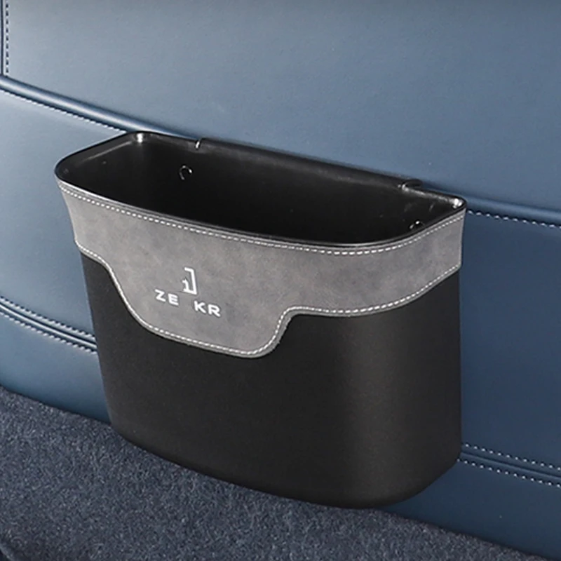 Suede Car Trash Can Storage Organizer Garbage Bin Rubbish Holder For Zeekr 7X 2025 For Zeekr 001 007 X 2023 2024 2025