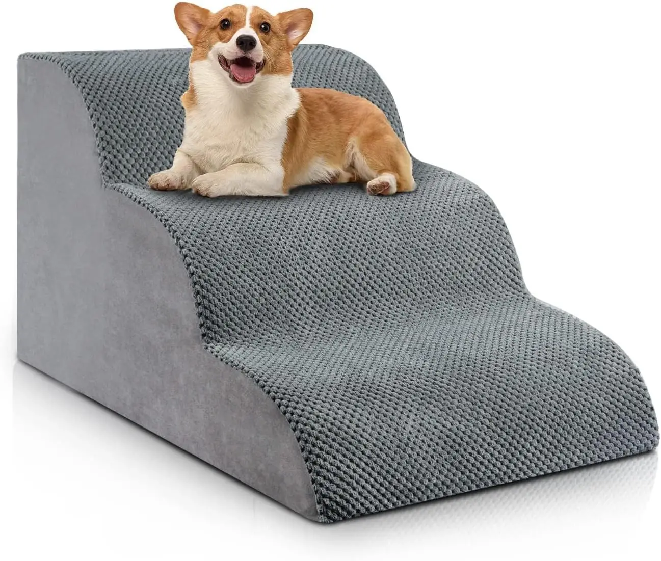 

Dog Stairs for Small Dogs, 3-Step Dog Stairs for High Beds and Couch, Pet Steps for Small Dogs and Cats，Non-Slip Stable
