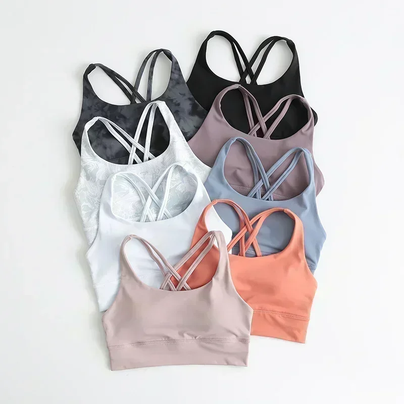 Lemon Yoga EVERYDAY Cross Workout Sports Yoga Bras Women Naked Feel Shockproof Push Up Running Gym Fitness Crop Tops Logo