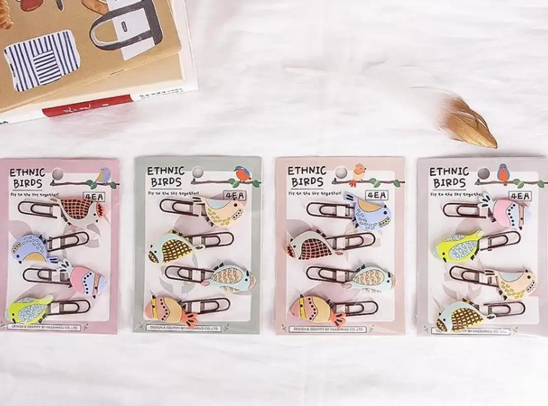 4 шт./упаковка, зажимы для бумаги из ПВХ