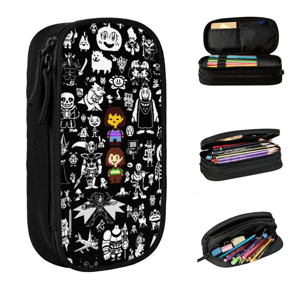 Undertale Pencil Cases Fashion Gamer Gaming Pen Bag for Student Big Capacity School Supplies Cosmetic Pencilcases