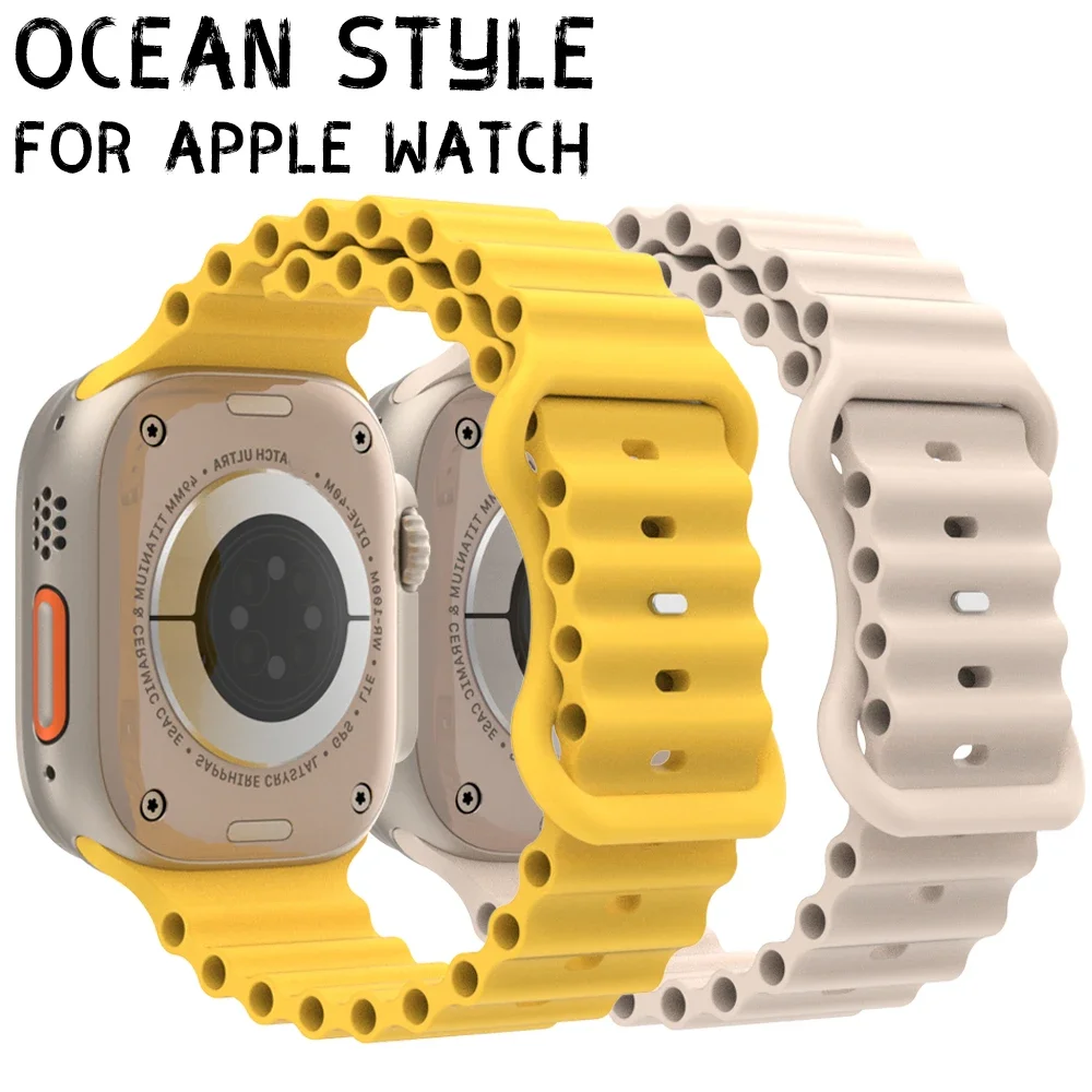 Cinturino in Silicone per cinturino Apple Watch Ultra 2/1 49mm 45mm 44mm 42mm 41mm 40mm 38mm Correa bracciale per IWatch Serie 9 8 7 6 5 4 SE