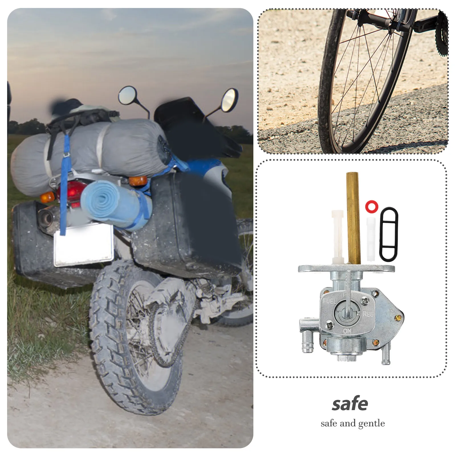 

s Motorcycle Fuel Tank Valve Stainless Steel Bike Switch Durable Easy Install Replacement For ATV Scooter Gas Oil Part
