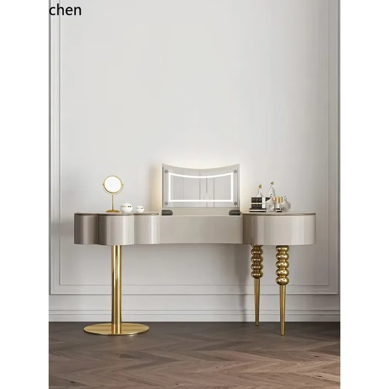 e1- dresser bedroom modern minimalist Internet celebrity premium clamshell dressing table cream style