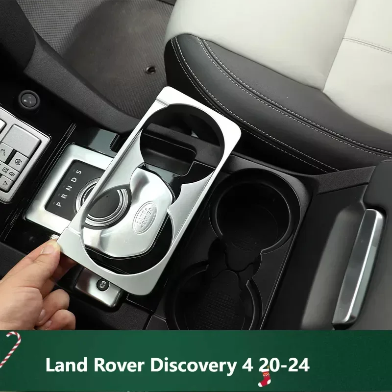 

Car ABS Black Wood Grain Front Drain Cup Holder Decorative Cover Trim Parts Car Accessories For Land Rover Discovery 4 2010-2016