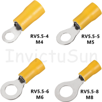 100/50/10Pcs Yellow RV5.5 M4-M8 Ring Crimp Terminal Insulated Electrical Cable Wire Connector 12-10AWG