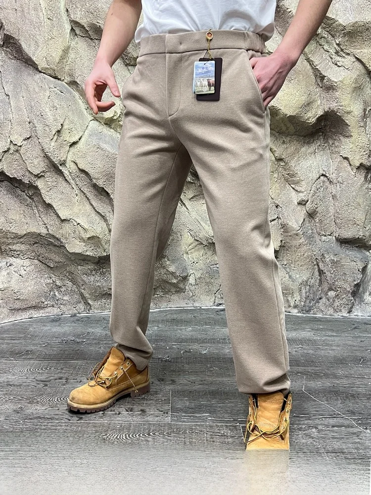 Acetate Wool Men's Casual Pants 3D Tailoring Commute Autumn Winter Straight Leg Pants Polyester Rayon Nylon Spandex Blend