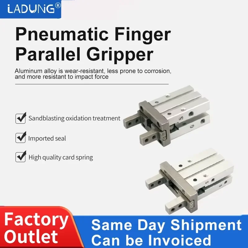 LADUNG MHZ2-10D MHZ2-16D 20D 25D 32D 40D S Pneumatic Cylinder 2 Finger Air Gripper Aluminium Clamps Finger Cylinders