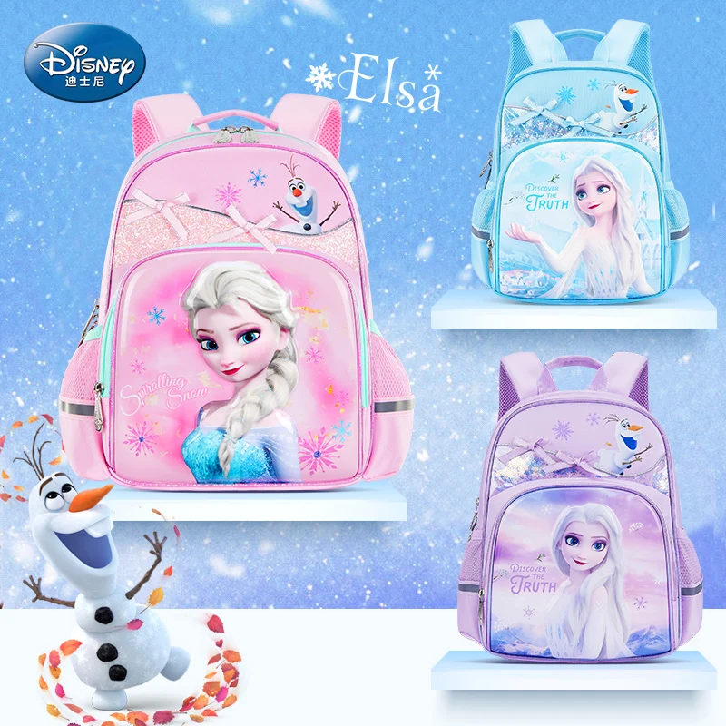 Genuine 35cm Disney Frozen Elsa Anna Backpack Fashion kindergarten School Book Bag Girls Kawaii Travel Backpack Christmas Gifts