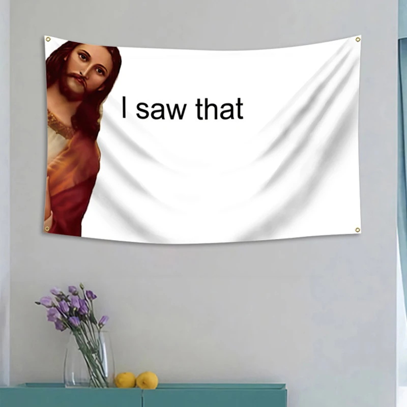 Jesus Christ I Saw That Tapestry Wall Hanging Aesthetic Art Tapestries Meme Tapestry Blanket Living Room Dormitory Decoration