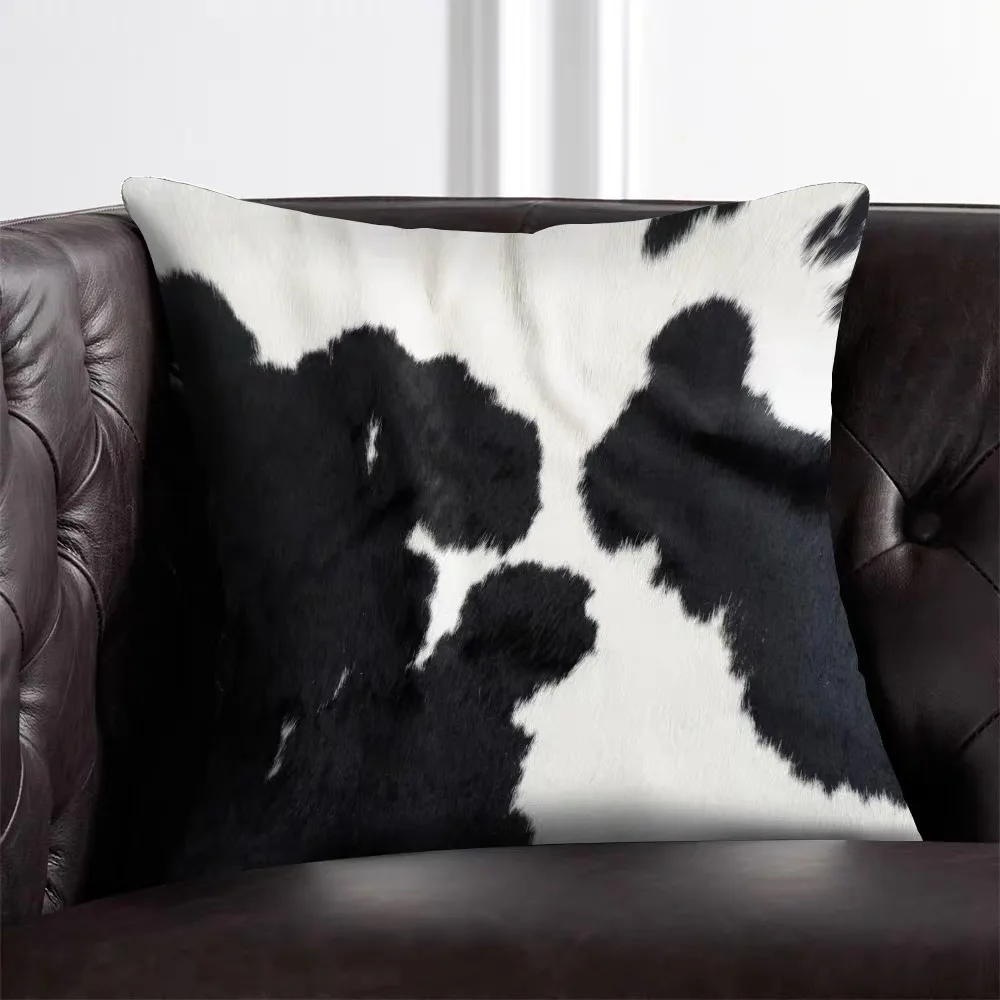 A Whole Piece Real Fur Cowhide Pillow Case 50X50CM Natural Cow Skin Animal Hair 100% Genuine Leather Cushion Cover 24 Colors