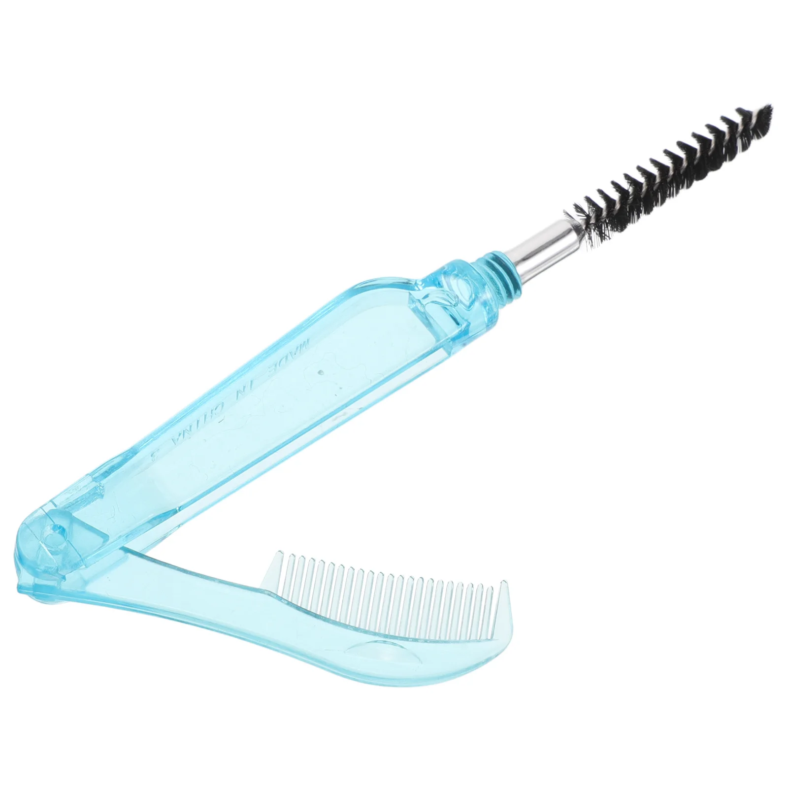 

Foldable Dual Sided Eyelash Comb 2in1 Eyelash Brush Mascara Separator Brow Grooming Tool Portable Blue Makeup Applicator